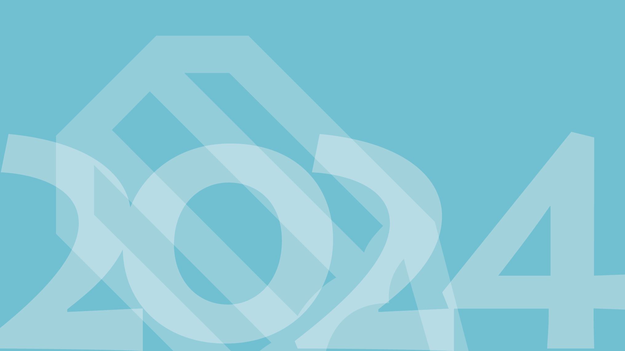 die Jahreszahl 2024 weiß auf hellblauem Hintergrund